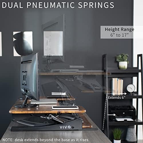 VIVO Rustic Vintage Brown 42 in Standing Desk Converter, DESK-V000VLN - Image 5