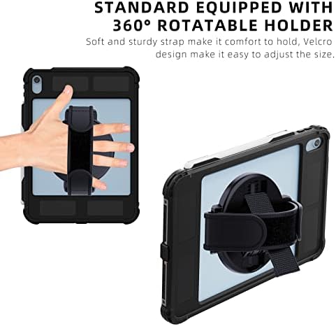 Compatible with iPad (A16)/10th Generation IP68 Waterproof Case A3354 A3355 A2757 A2696 w/Pencil Holder Kickstand Lanyard Shock-Proof Full-Sealing Cover Compatible with Magic Keyboard - Image 5