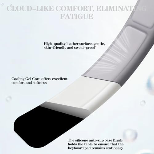Wrist Rest for Computer Keyboard and Mouse Pad Set - Grey - Image 5