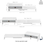 Fenge Triple Monitor Stand with Storage Drawer, Adjustable Length and Angle - Image 3