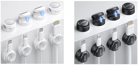 Lamicall Crystal-Clear Cable Clips Black & White by Lamicall