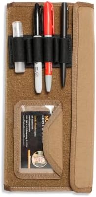 Tactical Notebook Cover | US Federal Violation Citation | Fits 9.5" x 4.25" Note Pads | Durable EDC For Law Enforcement and Security Personnel | With Pen Holder & Clear Vinyl ID holder (Coyote Brown) by Unknown