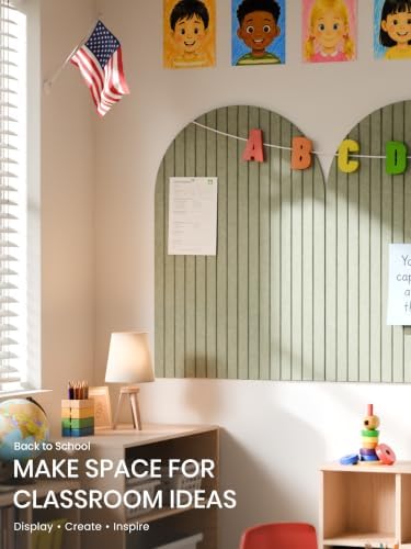 Large Arched Felt Bulletin Board 35.4''×23.6'', Sage - Image 7
