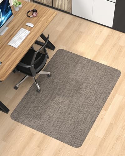 Blvornl Office Chair Mat for Hardwood Floor, 50"*63" Desk Computer Chair Mat for Hard Wood, Large Anti-Slip Hard Floor Protector for Rolling Chair, PVC Desk Rug for Office Dark Brown by Blvornl