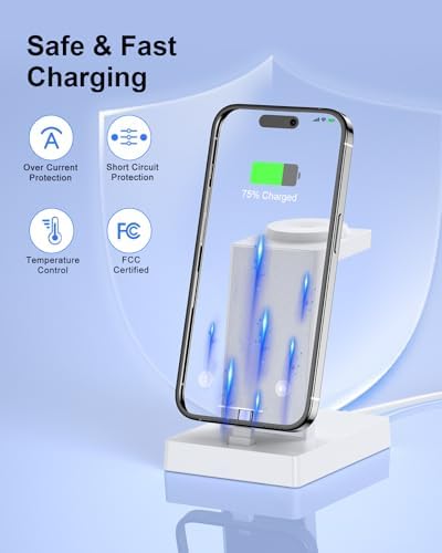 30W Fast Charging Station for Apple Devices - ADADPU 3 in 1 USB C Charger Stand for iPhone 17 16 15 Pro Max Plus & AirPods 4,Wireless Charger Dock Compatible with Apple Watch Ultra/10/9/8/7/6/5/4/3/SE - Image 5
