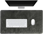 Premium Leather Desk Mat, Full Grain Leather Desk Pad Protector & Desk Blotter, Waterproof Non-Slip Writing Surface for Keyboard, Mouse & Laptop, Desk Pad for Home & Office (Onix, Small) by FinecraftedLeatherGoods