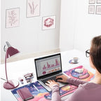 ARTSO Desk Mat Combo, Large Mouse Pad with Wrist Rest, Keyboard Wrist Support Desk Pad, Ergonomic Mousepad with Non-Slip Base for Home Office Game, Colorful Clouds - Image 3