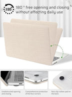 Seorsok Compatible with MacBook Pro 14inch Case 2026 2025-2021 M5 M4 M3 A3426 A3427 A3434 A3112 A3185 A3401 M2 A2779 M1 A2442,Leather Plastic Hard Shell Case&Keyboard Cover,Beige Woven No Logo Cutout - Image 5