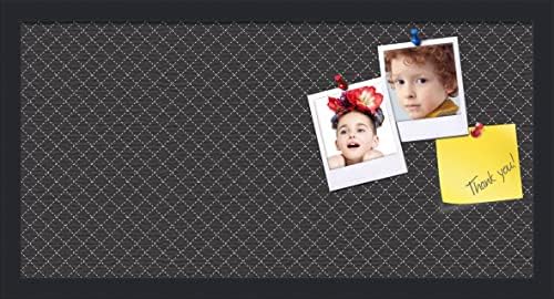 PinPix 24x12 inch Cork Bulletin Board. This Decorative Framed Pin Board Comes with Diamond Pattern in Black Design and Satin Black. Ideal for Home, Office Decor or School (PinPix-120) by PinPixBulletinBoards