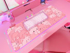 JMIYAV Pink RGB Gaming Mouse Pad 31.5x12 Inch PC XL Large Extended Glowing Led Light Up Desk Pad Non-Slip Rubber Base Computer Cute Mousepad Mat Desk Accessories Gaming Setup 30-486 - Image 5