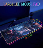 RGB Gaming Mouse Pad, Large Mousepad with Led Light, Gaming Accessories Keyboard Pad for Desk, Non-Slip Rubber Base Big Mouse Mat for Gamer, 31.5 X 11.8 Inch, Japanese Streets - Image 4