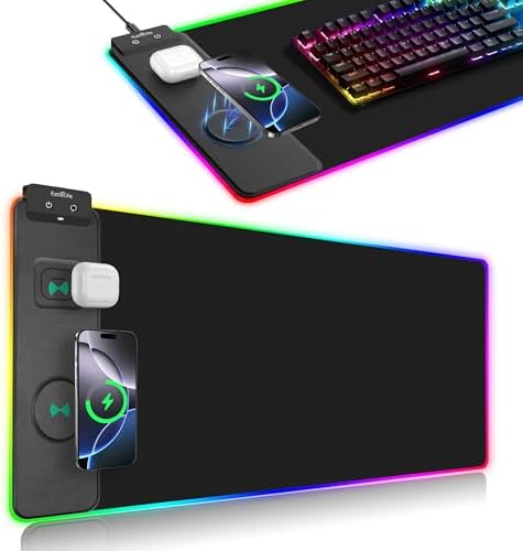 Wireless Charging Mouse Pad, RGB Gaming Mousepad, 31.5"x11.8" by ExtreLife