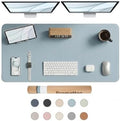 Large Desk Pad Non-Slip Desk Mat Protector for Keyboard Mouse Waterproof Vegan Leather Surface Faux Leather Laptop Mat Smooth Mouse Pad Premium Gift Tube Morning Fog Blue 47" x 23" by Promattoo
