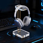 Headphone Stand Headset Holder for Desk, Solid Christal-Clear Acrylic with Gold Hardware Earphone Hanger for Gaming Room Office Accessories - Image 4