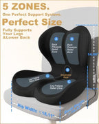 Office Chair Seat Cushion with Back Lumbar Support, Ergonomic Memory Foam - Image 2