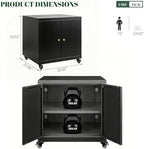 23.6" H Metal Printer Cabinet with Storage & Adjustable Shelf - Image 2
