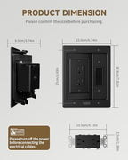in Wall Cable Management Kit for TV, Recessed Outlet for Low Voltage Cables, TV Cable Hider Wall Kit, Cord Hider for Wall Mount TV, Wall Cable Management Box for Home & Office, Black - Image 4