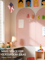 Large Arched Felt Bulletin Board 47.2''×25.5'', Pink - Image 7