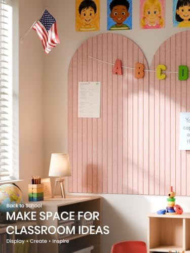 Large Arched Felt Bulletin Board 47.2''×25.5'', Pink - Image 7