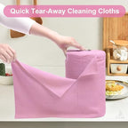LIVOS Microfiber Cleaning Cloth Roll - 80 Pack, Reusable Paper Towels Pink Tear Away, Microfiber Towels for Cars, Super Absorbent Lint Free Cleaning Rags for House, Kitchen, Window-11.5"x11.5" - Image 2