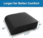 YOUFI Extra Thick Large Seat Cushion, Gel Memory Foam Cushion with Carry Handle Non Slip Bottom, Pain Relief Coccyx Cushion for Wheelchair Office Chair (Black, 19" x 17.5" x 4") - Image 2