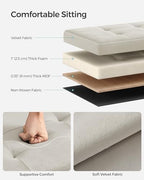 SONGMICS Storage Ottoman Bench, 30 Inches Velvet Foldable Foot Rest - Image 4