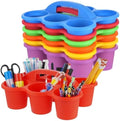Joyibay 6 Pcs Desktop Caddy Organizer, 6-Compartment w/Handle, Multicolor by Joyibay