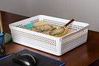 Aebeky A4 Size Plastic Paper Storage Trays,Desktop File Organizer Baskets,6-Packs (White) - Image 5