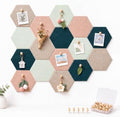 6.7 x 5.9 in 16 Pcs Hexagon Cork Board Tiles, Felt Pin Boards, Green by Mindsoft