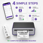 4x6 Thermal Label Printer - Bluetooth, Wireless, 2 Extra Label Rolls - Image 6