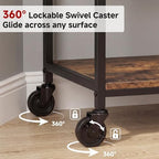 23.6''x18.9'' Printer Stand with Drawer,3 Tier Rolling Printer Cart - Image 6