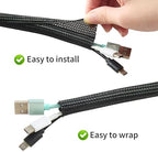 Split Wire Loom 3/4 Inch 50ft, Braided Cable Sleeve for Cable Management, Cord Protector for Pets, TV, Desk & Automotive, Black - Image 2