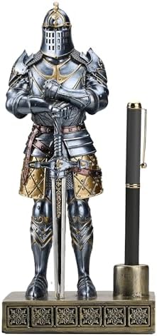 King's Guard Knight Pen Stand Desk Organizers for Desk Blue by HDMbigmiHomeDecorations
