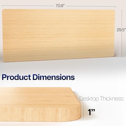 VIVO Real Bamboo 71 x 30 in Solid Table Top, DESK-TOP71O - Image 3