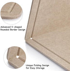 Foldable Large Bulletin Board, 60x36 Inches Cork Board Alternative, Large Felt Board Decorative Pin Board for Wall, Foldable Photo Board Self-Adhesive Vision Board with 36 Pushpins Khaki - Image 5