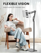 Tablet Floor Stand, Height & Angle Adjustable Metal Tablet Holder Stand - Image 3