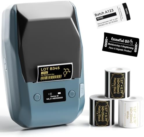 NIIMBOT M2 Thermal Transfer Label Maker with 3 Tapes and 1 Ribbon, Blue by NIIMBOT%C2%AE