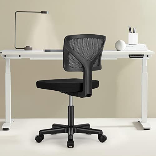 Sweetcrispy Small Armless Desk Chair, Mesh Rolling Office Chairs - Image 6