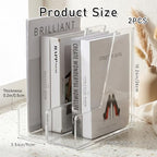 2 Pcs Vertical Magazine File Holder, Clear Acrylic File Organizer 5mm Thickened Desk Organizers for Magazines, Books, Binders, Notebooks (9.45x3.54x10.24 Inch) - Image 2
