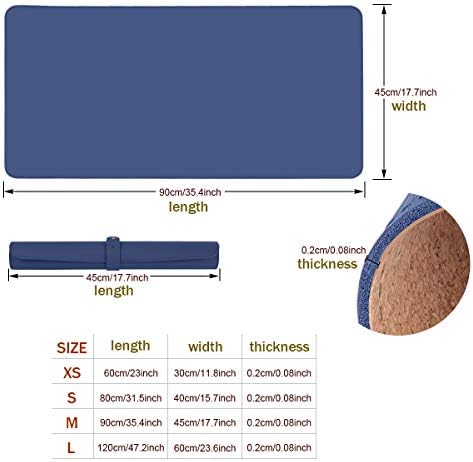 Desk Mat, Waterproof Desk Pad Protector, Eco-Friendly Natural Cork & Leather Double-Sided Office Desk Mat Mouse Pad, Smooth Surface Soft Desk Writing Mat for Office Home Work Game (Blue, 35x18Inch) - Image 7