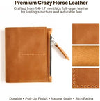 Leather Insert for Pocket Size Notebook (4" x 5.1") – Handmade Notebook Organizer with Card Slots & Zipper Pocket, Refillable Journal Insert, Travel Notebook Insert, Planner Insert, Warm Brown - Image 6