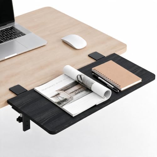 Desk Extender, 22-inch Clamp-On Desk Shelf, Height-Adjustable Desktop Shelf Organizer for Monitors Office and Gaming Accessories, Arm Support Table Extension, 44lbs Heavy Duty, Black by ART-GIFTREE