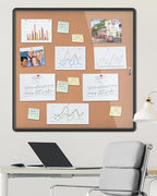 Mifuro 38"x38" Enclosed Bulletin Board, Lockable Weather-Resistant Aluminum Cork Noticeboard for School & Office, Black Frame w/Cork - Image 2