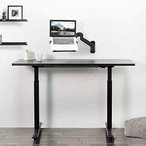 VIVO Height Adjustable Pneumatic Extended Arm Laptop Wall Mount, Full Motion Articulating Notebook Tray, Fits 10 to 15.6 inch Screen, Black, MOUNT-V001GL - Image 4