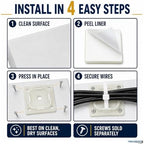 Kable Kontrol Zip Tie Mounts, 1-1/2” Natural White 2500 Pcs Adhesive Backed - Image 5