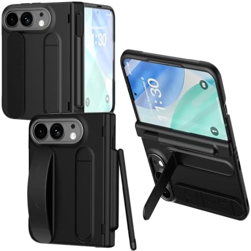 for iPhone Ultra Case with Pen Holder & Stylus & Finger Strap Black by YQODSZ