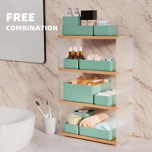 CHANCETSUI 11-Piece Stackable Drawer Organizer Set, Multi-size Desk Drawer Organizer Trays Vanity Storage Bins for Storing Makeup, Stationery, Utensils in Bathroom Dresser, Office and Kitchen - Image 3