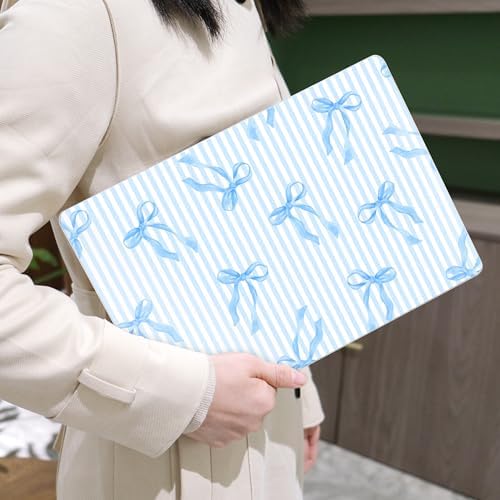 MEEgoodo for M5/M4/M3/M2 MacBook Air 15 inch Case 2026 2025 2024 2023, Case Fit Model (A3448/A3241/A3114/A2941) for MacBook Air 15.3 inch, Blue Stripes&Bows - Image 6