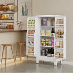 Black Kitchen Pantry Storage Cabinet, 48" Metal Storage Cabinet - Image 3