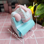 Animal_Zebra Sticky Note Holder Note Dispenser Cute with Pen Holder for Desk Office Supplies, 3x3 In, Pink, C32 - Image 3